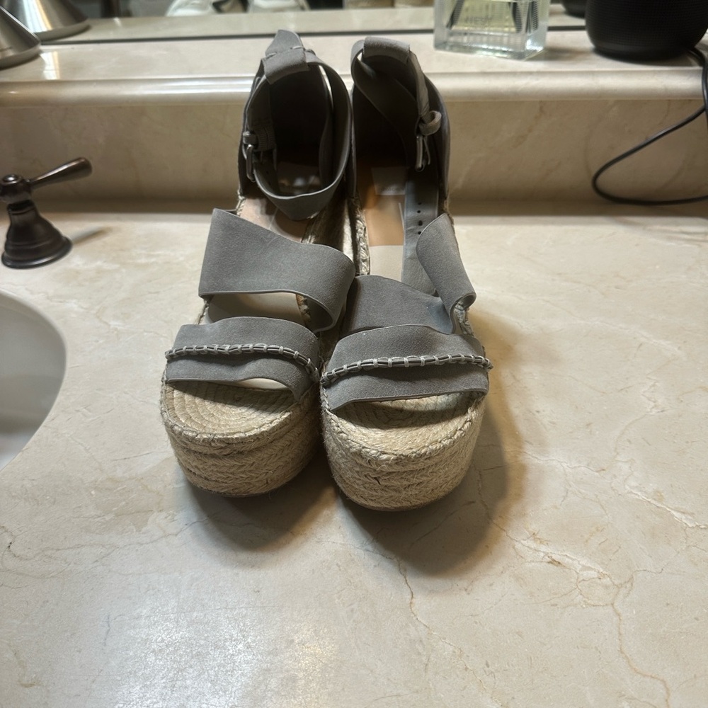 Dolce Vita Gray Espadrille Wedges